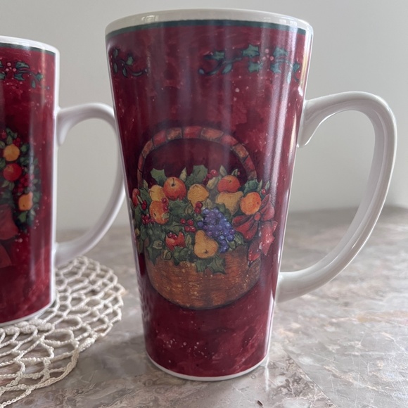 Retro Set of 4 Tall Mugs & Matching 4 Dessert Plates - Picture 11 of 15